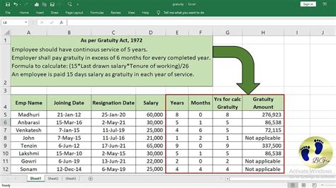 gratuity calculator excel sheet.